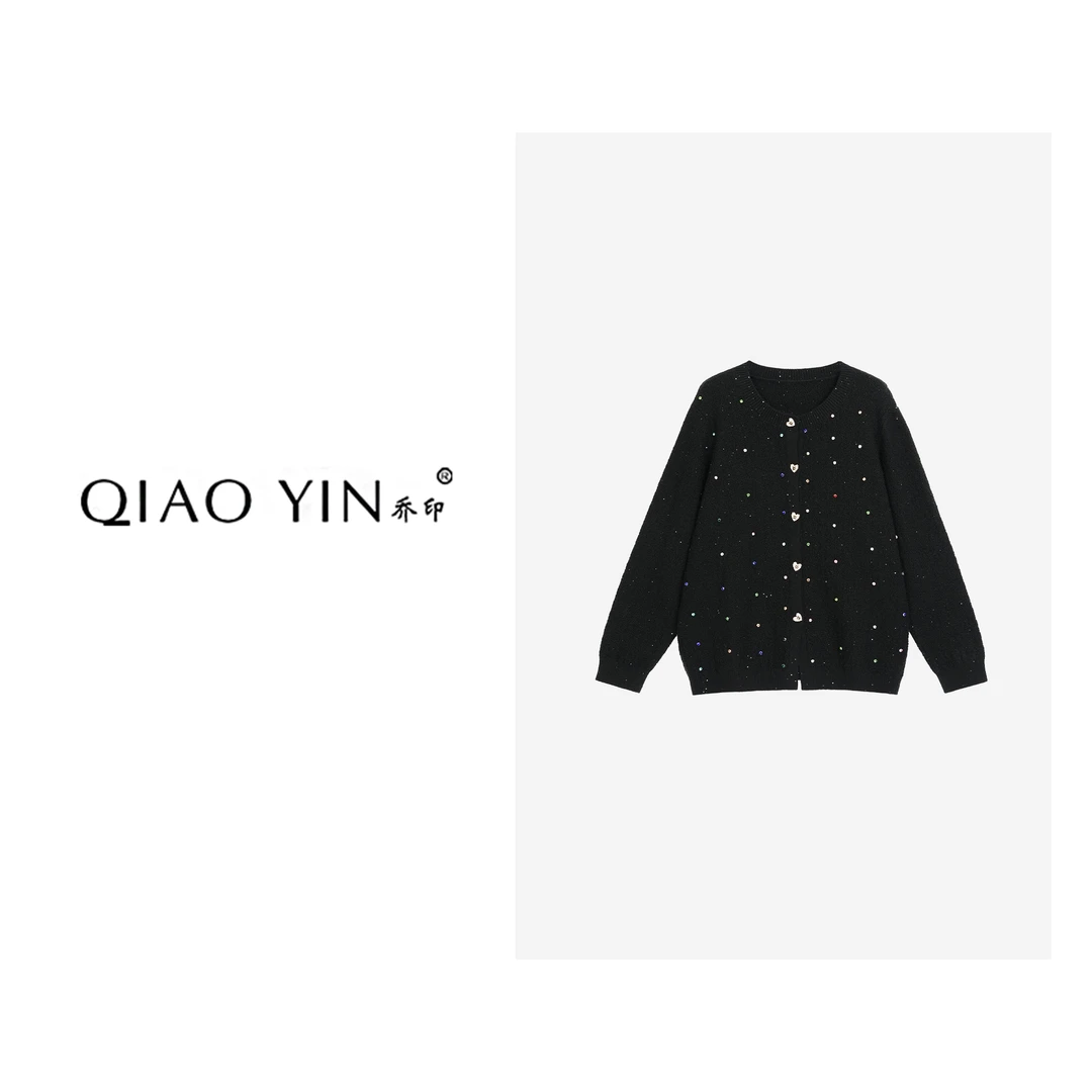 QIAO YIN“毛衣“时尚百搭气质休闲简约长袖毛衣QY28598