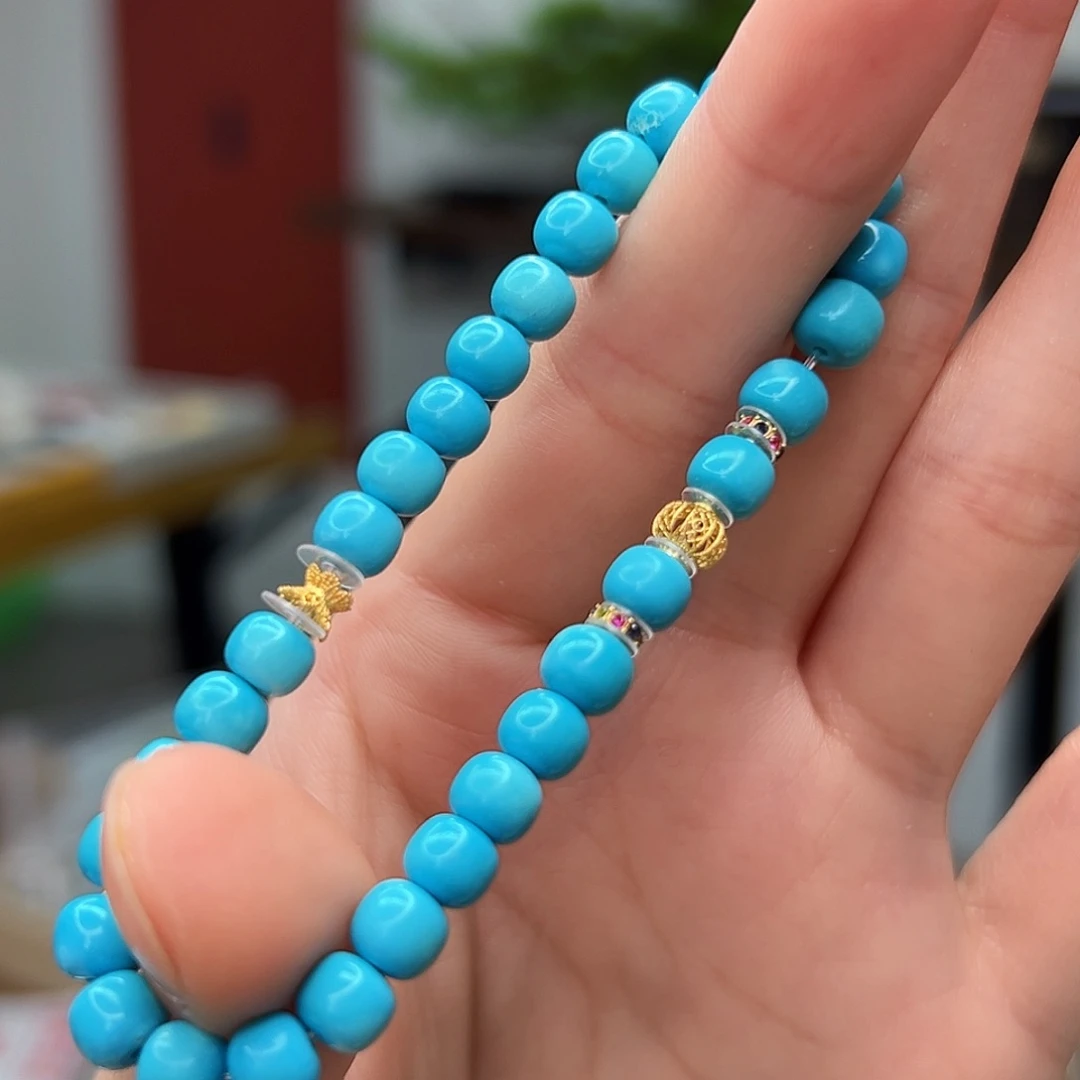 绿松石珠宝奇石18K金镶嵌