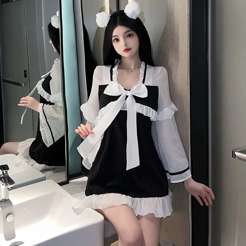 女仆装cos可爱女佣猫咪大码少女l连衣裙洛丽塔2593