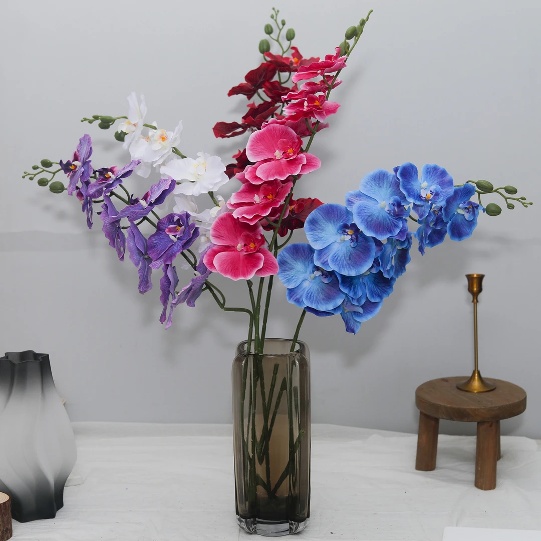 仿真花手感蝴蝶兰假花仿真花摆设轻奢高级感花艺插花客厅装饰摆件