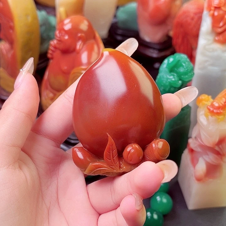 寿山石小*牙雕刻艺术品