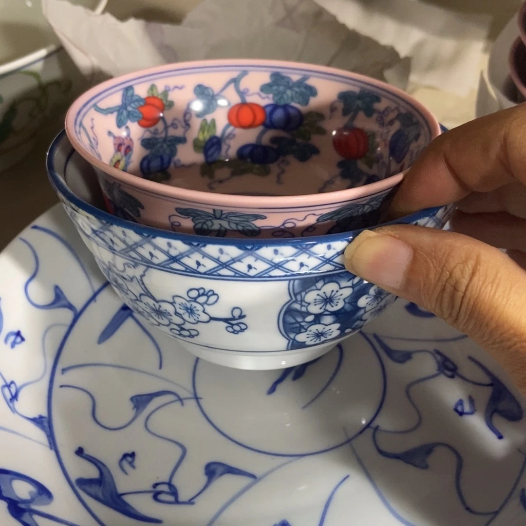 兰***花瓷片景德镇陶瓷碗一样一个