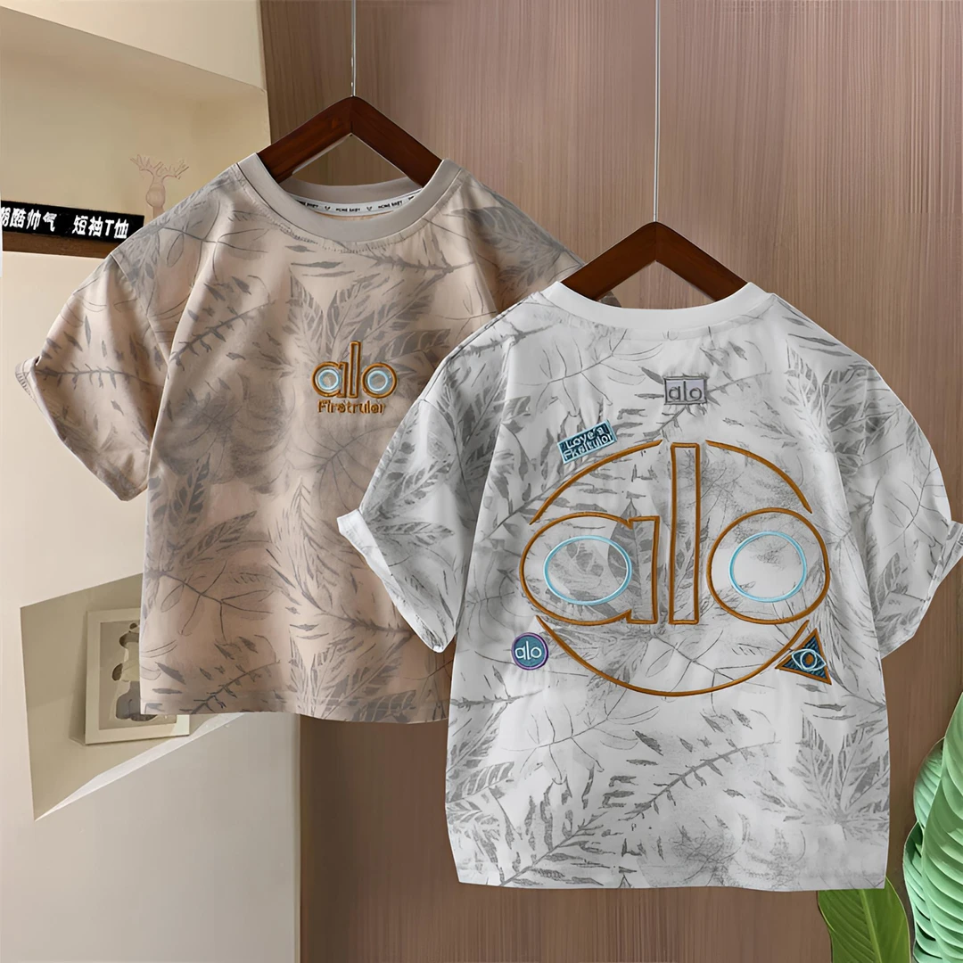 吸汗刺秀透气夏季短袖圆领男童女童T恤韩版藏族风格百搭半袖洋气