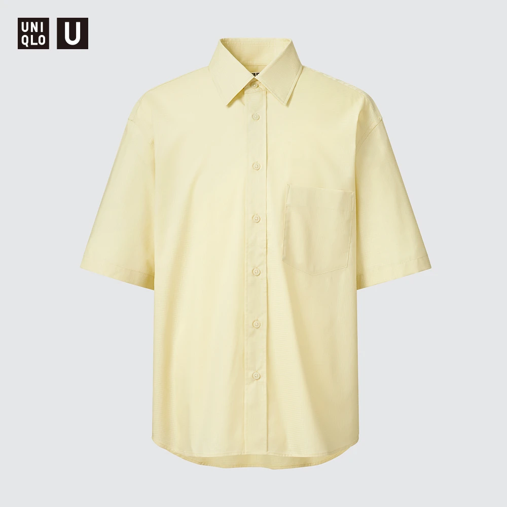 优衣库合作款/男女装情侣宽松衬衫/5分袖短袖衬衣467844