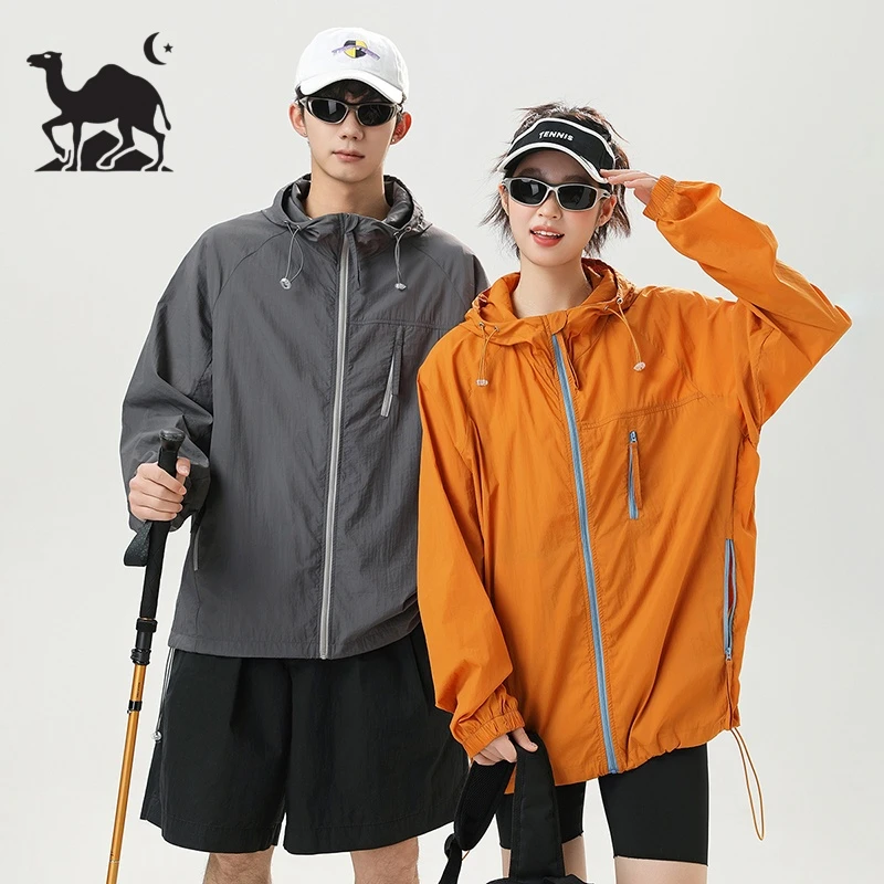 东方骆驼情侣防晒衣防紫外线男女款户外透气运动防晒服连帽L