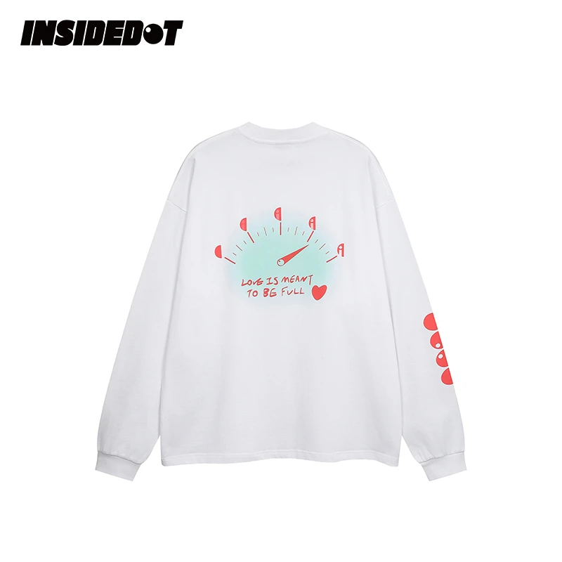 INSIDEDOT ID系列情人节油表印花长袖男女款春秋国潮宽松T恤上衣