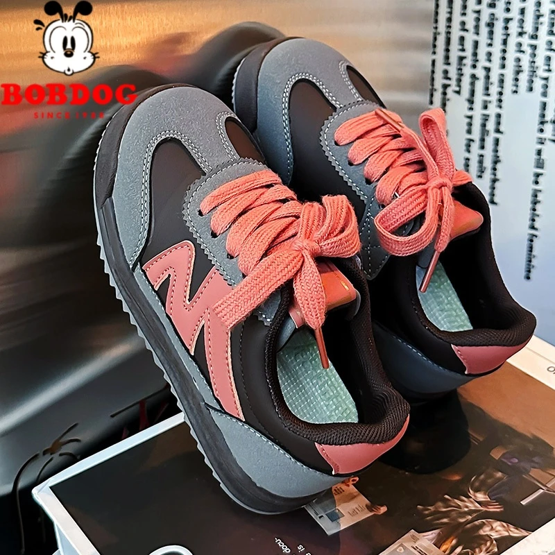 Bobdog/巴布豆2025春秋新款儿童户外鞋子跑步鞋透气中大童阿甘鞋