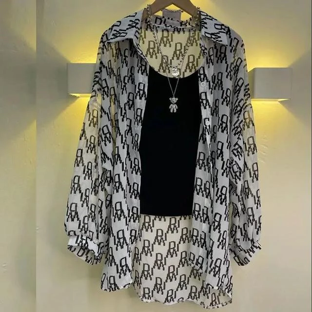 大码胖mm300斤防晒衣夏季宽松雪纺长袖衬衫透气开衫薄款外套200斤