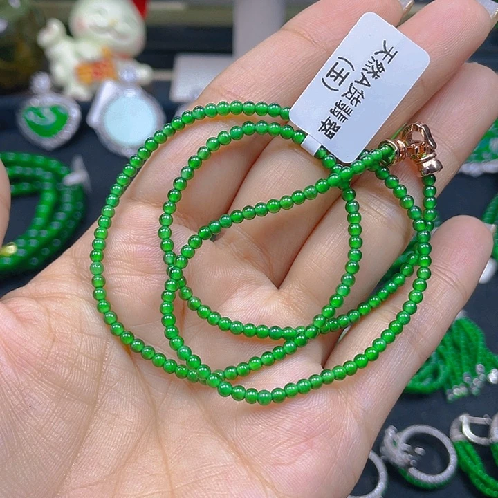 翡翠未镶嵌颈饰翡翠锁骨链2.5