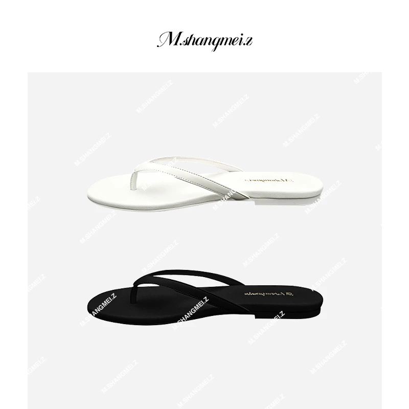 M.SHANGMEI.Z/沐熙美大哥气质白色百搭便捷休闲人字拖鞋F03245
