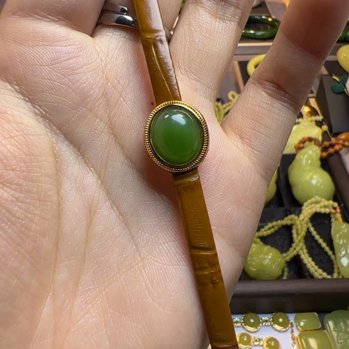 和田玉（碧玉）银S925镶嵌颈饰