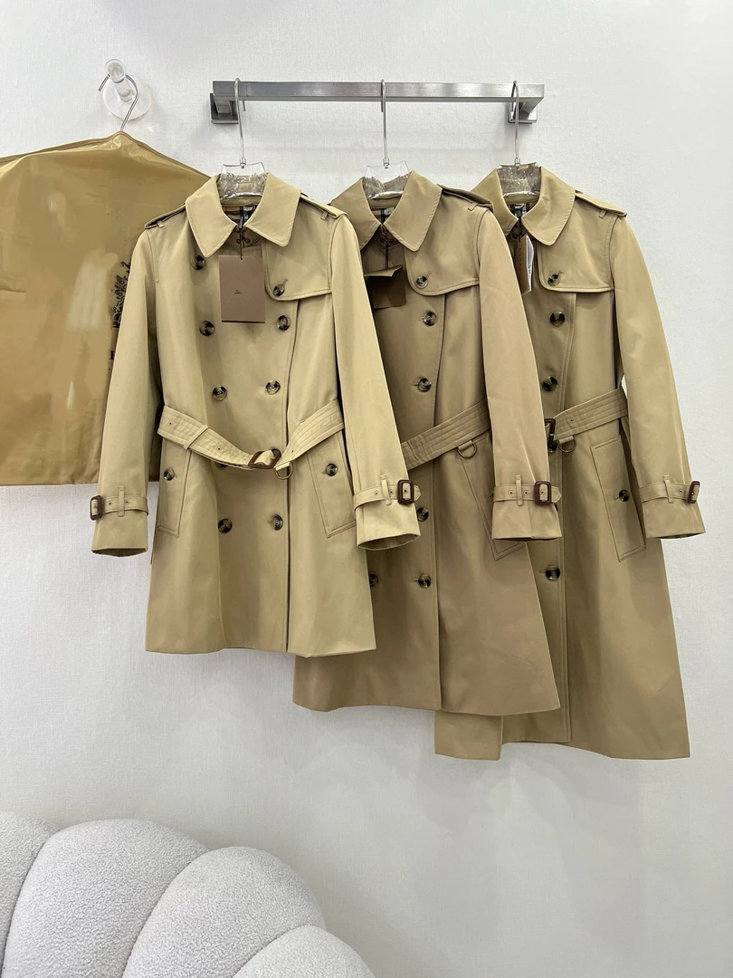 B家新款肯*顿蜜色 经典英伦风爆款风衣 进口嘎巴棉时髦简约高级