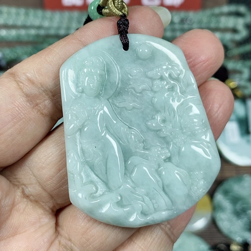 【闪购商品】翡翠颈饰未镶嵌玉吊坠翡翠玉山水自在观音