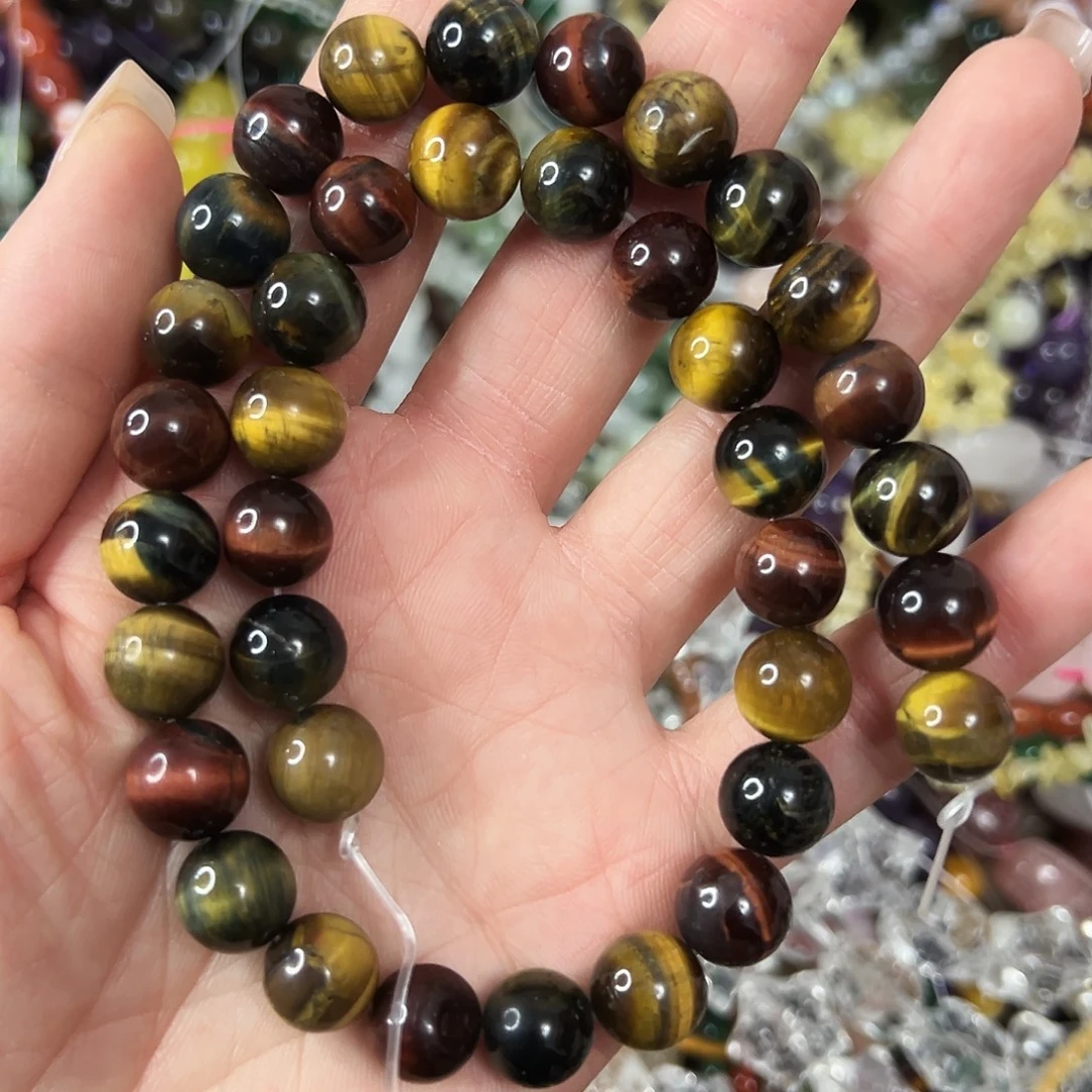 玛瑙/玉髓未镶嵌珠宝半成品，卡10彩虎眼一条