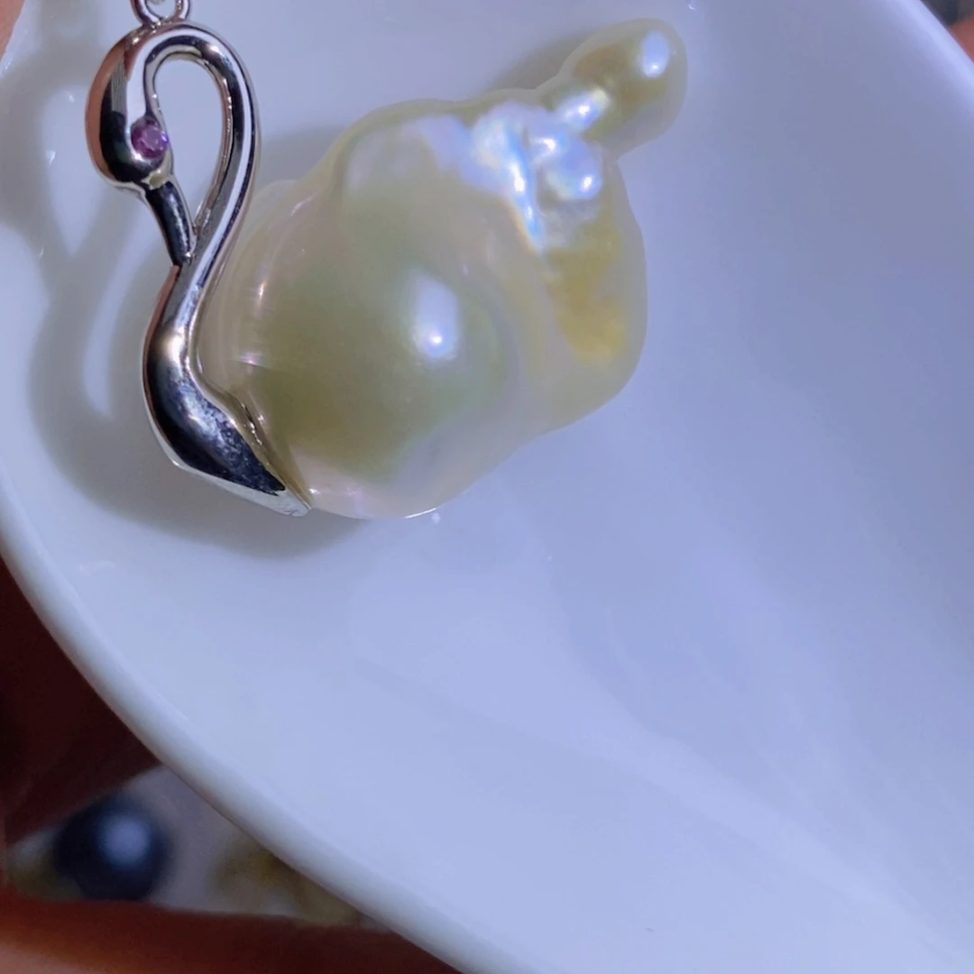 银S925镶嵌天然淡水珍珠淡水珍珠