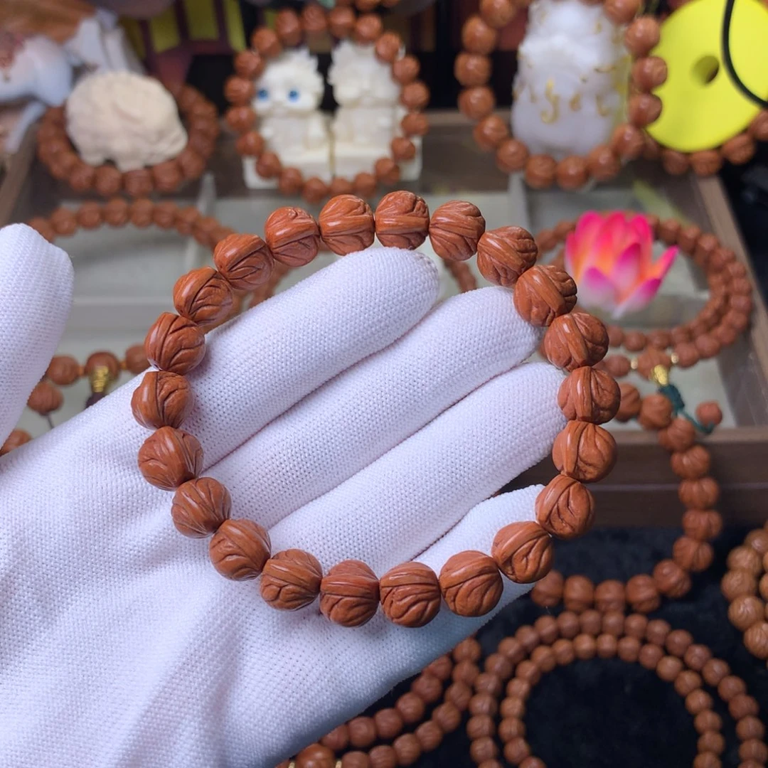 吊坠桃核玉龙脊手串11