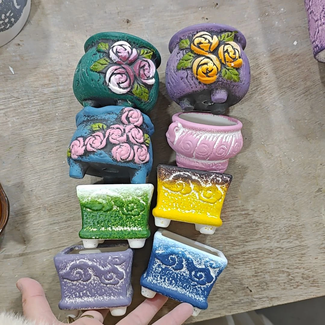 红陶吸水透气的白陶花盆凑满12发货