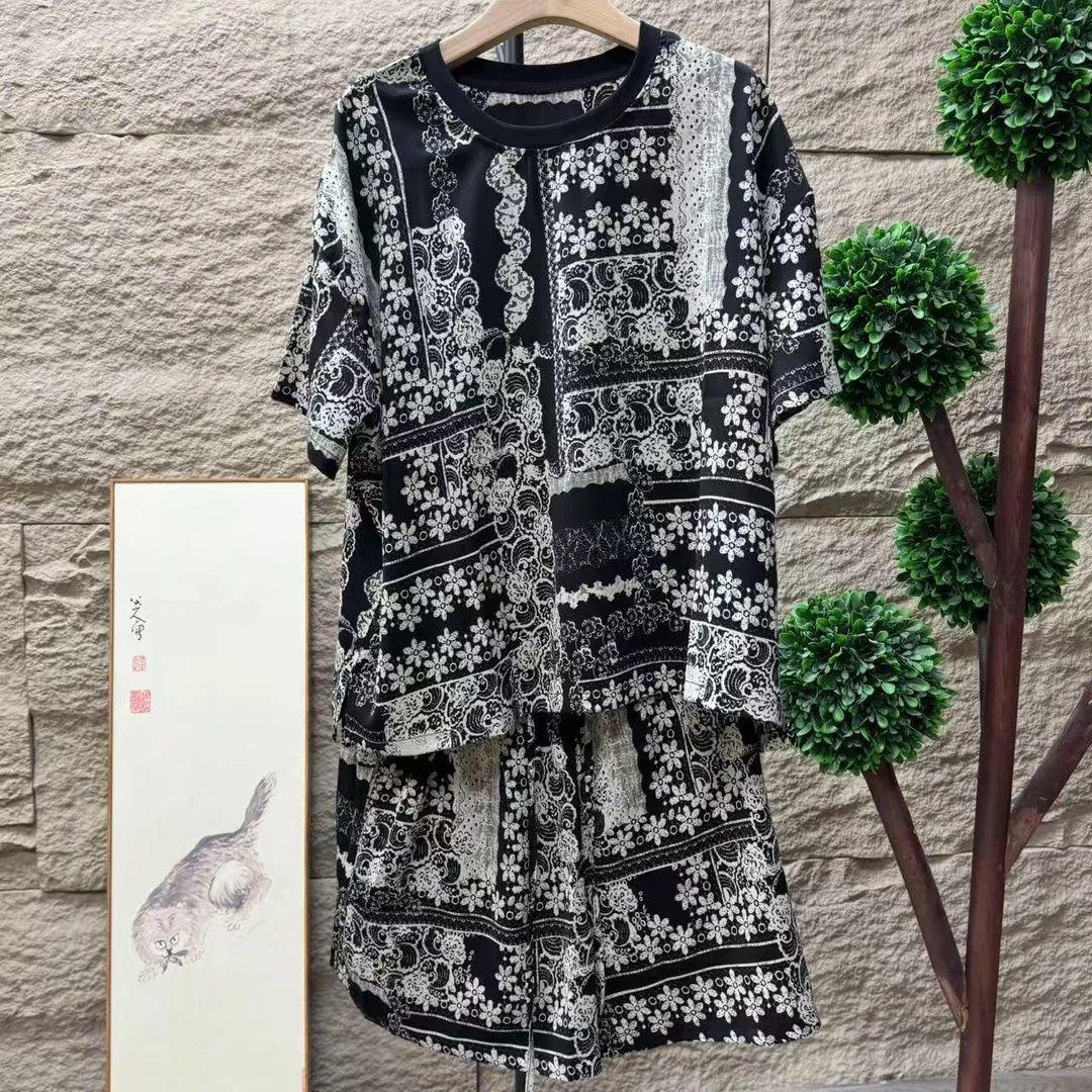 13745新款夏季休闲减龄宽松显瘦清爽舒服遮肉套装
