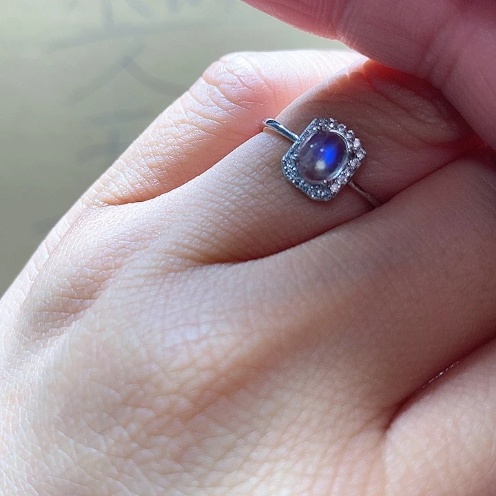 水晶水晶戒指银S925镶嵌