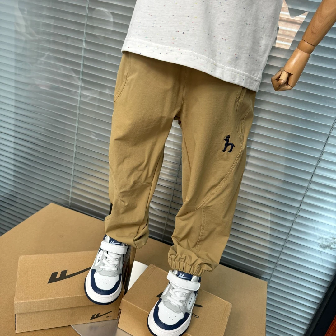 602 H狗儿童男女大小童装25年夏季凉感透气轻薄运动速干裤