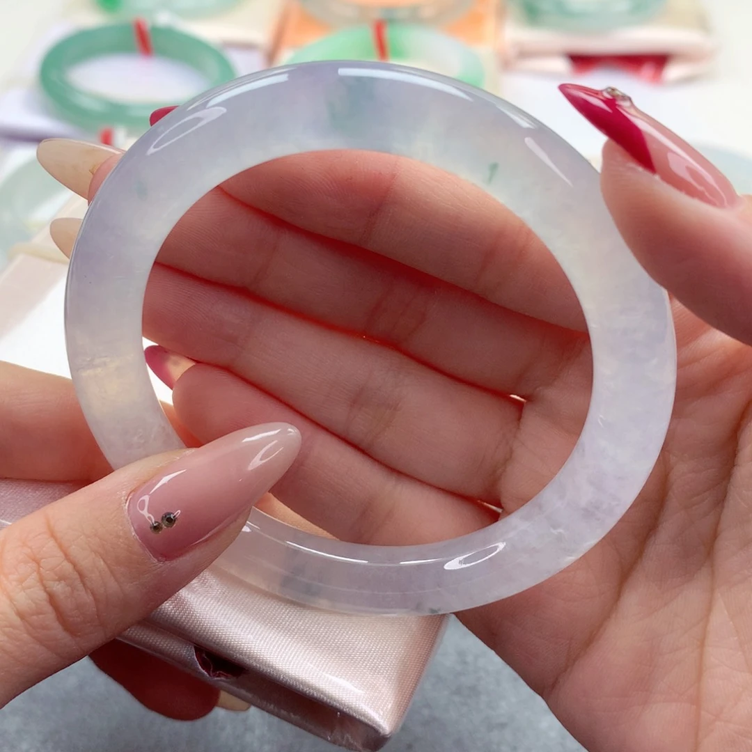 未镶嵌手镯翡翠9925紫霞仙子 冰透 炸光