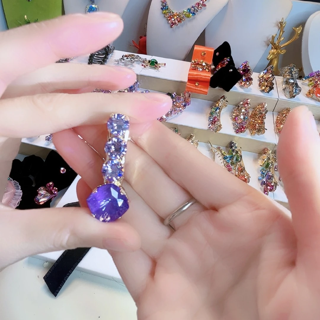 琉璃纯铜合金施华鸭嘴夹