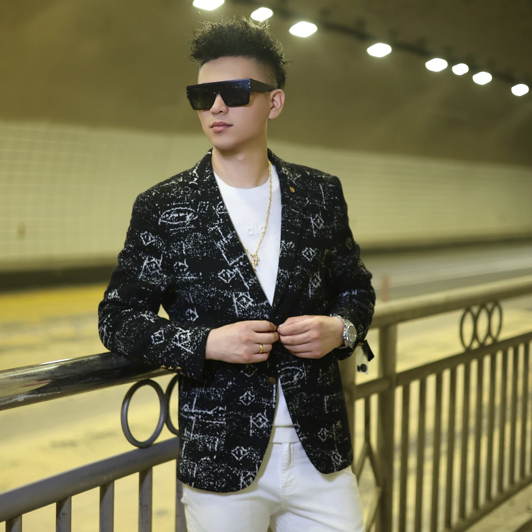 2025秋冬新款男士高端时尚潮流百搭羊毛梭织毛绒感修身便西6330