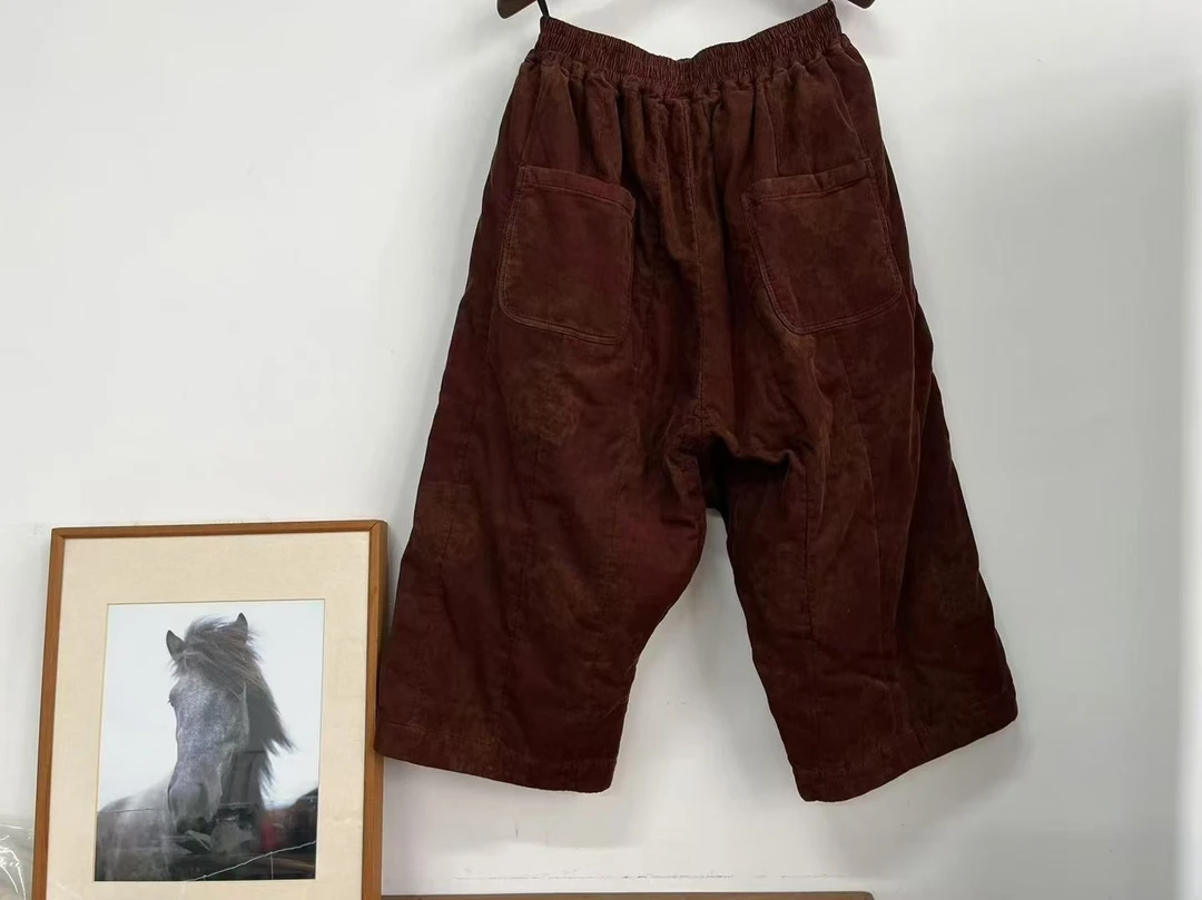 慢慢变蓝荼品牌八分垮裤长81