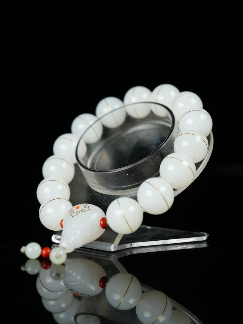 和田玉精品手串【规格；15mm 82.3g】