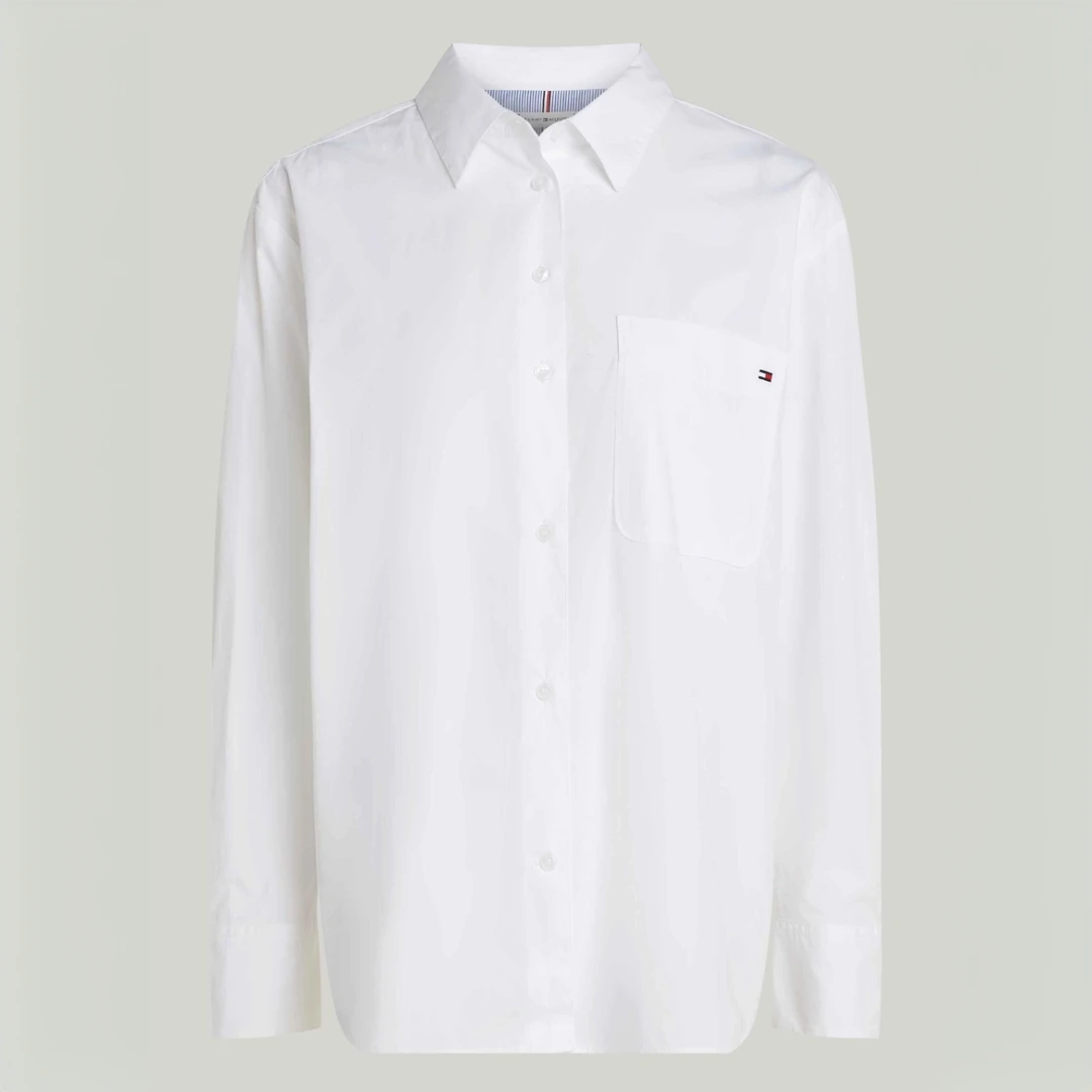 Tommy Hilfiger 经典logo徽标纯棉条纹长袖衬衫