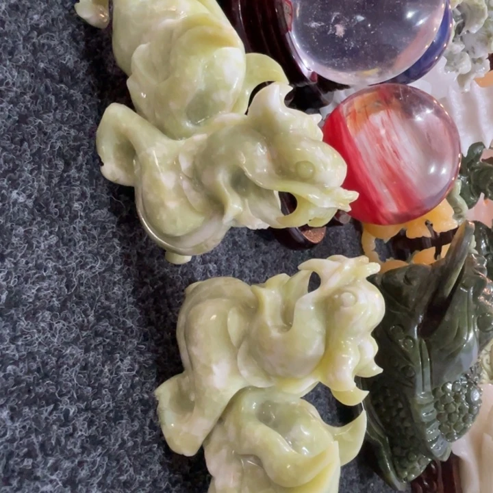 南***北玉瑕疵处理15厘米貔貅一对