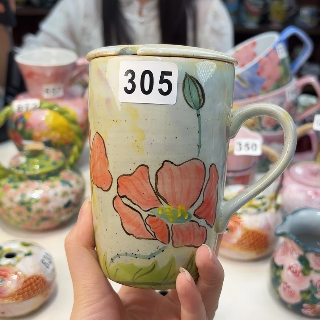 瓷片景德镇手绘高温釉下彩陶瓷茶具