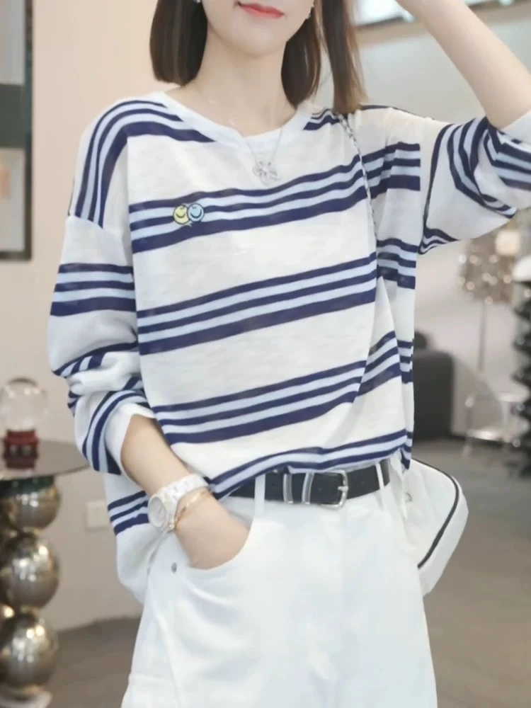 2025夏季新款休闲天-丝+亚麻设计师上衣5226