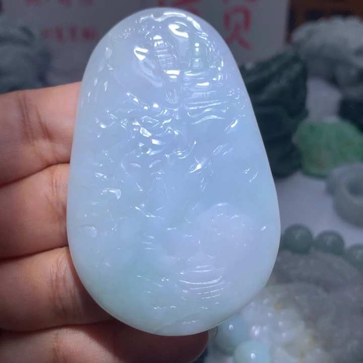 翡翠未镶嵌颈饰保真天然A货翡翠