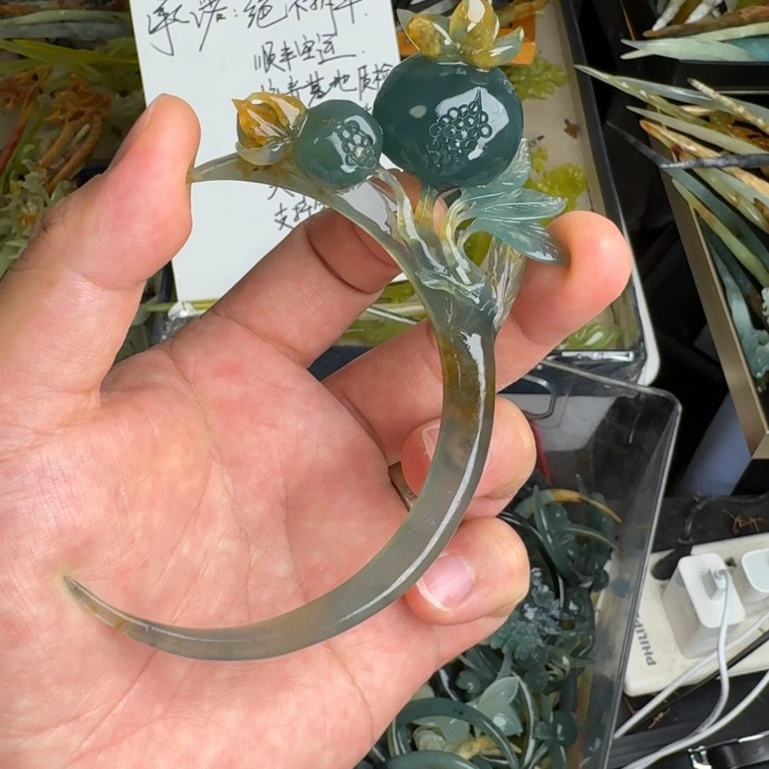 岫玉未镶嵌发饰明君玉簪就是好看