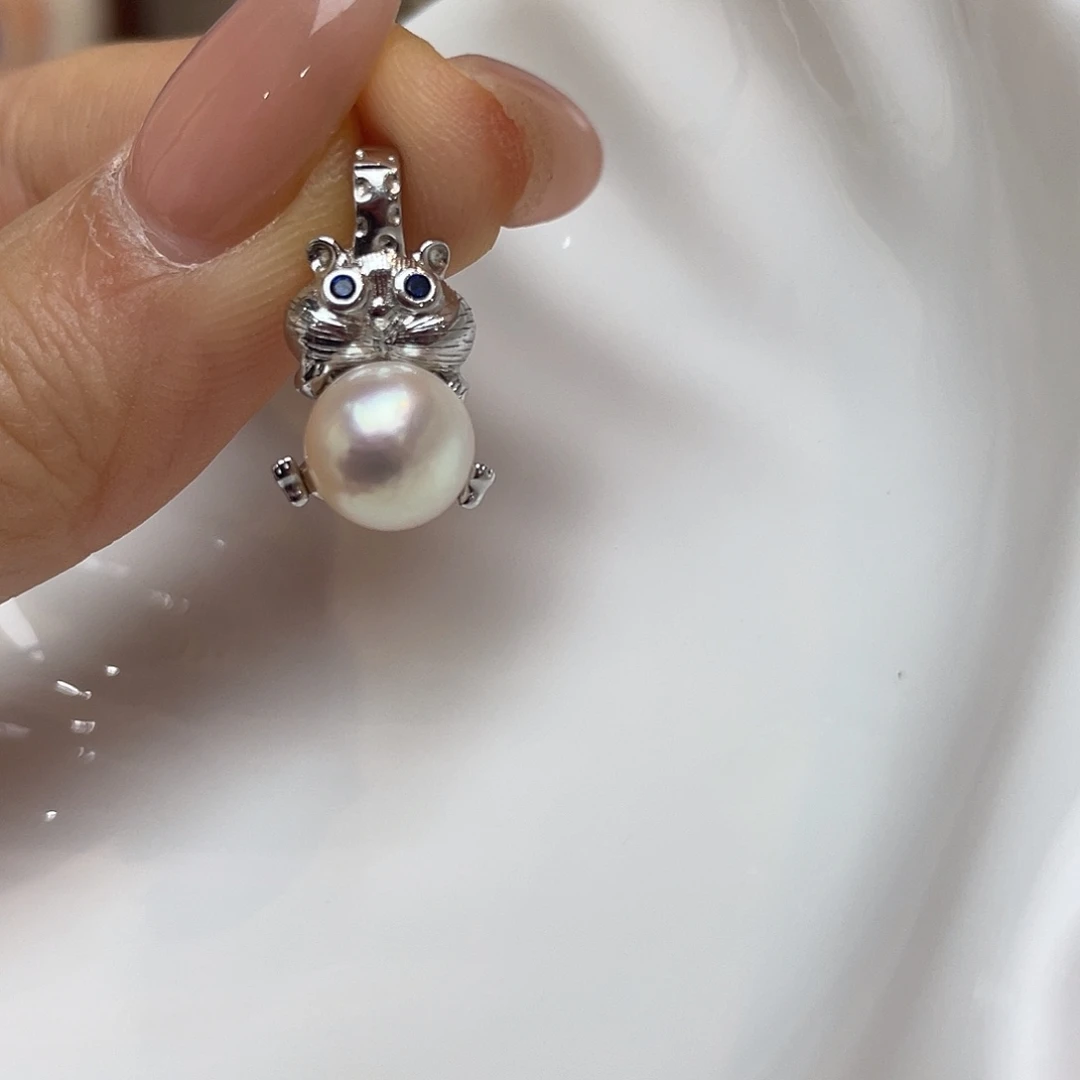 吊坠(不含链)银S925镶嵌海水珍珠