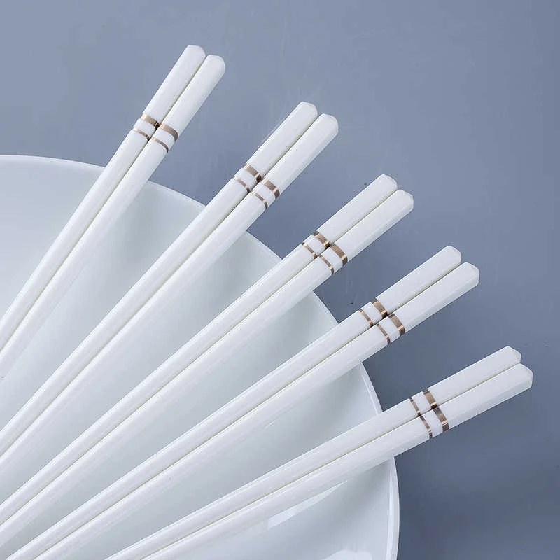 景德镇陶瓷筷子家用高档新款防霉高级耐高温快子轻奢高端白色瓷筷