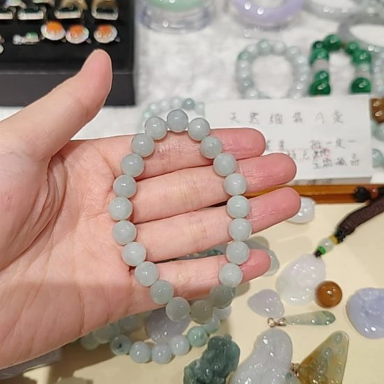 翡翠未镶嵌手链天然缅甸翡翠A货手串珠径8+