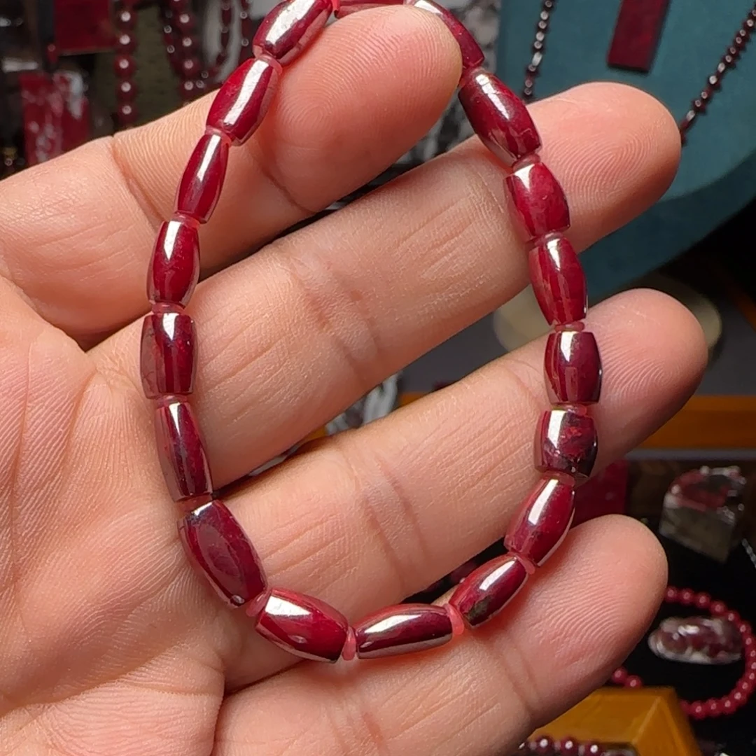 天然辰砂原矿手串