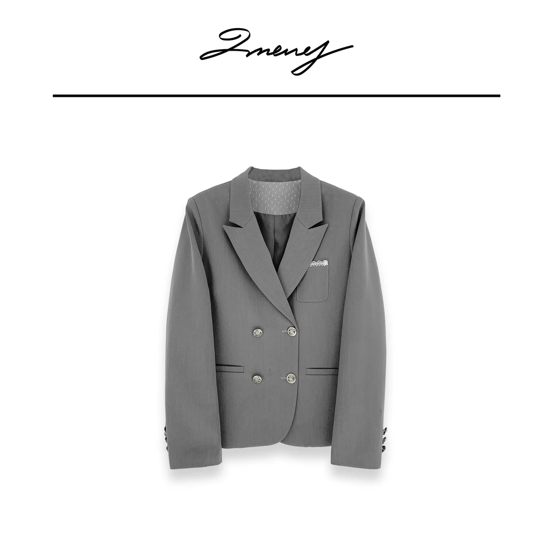 LMENY优等生~智美通勤蕾丝点缀显瘦西装外套25AW009