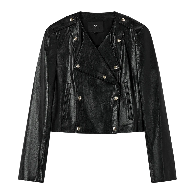 【籽言专属】复古做旧翻领短款上衣外套S1618