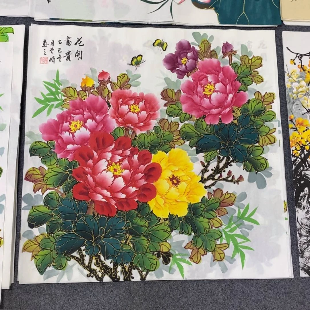 国画尺寸70✖️70精品斗方手绘画