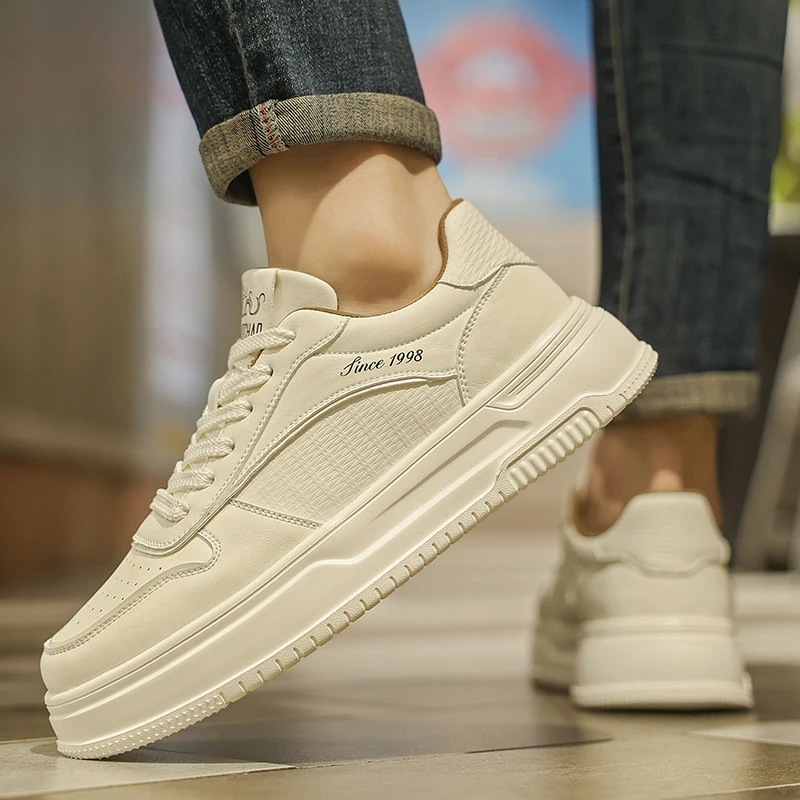 2025厚底春季增高休闲板鞋防水百搭透气韩版小白鞋休闲鞋