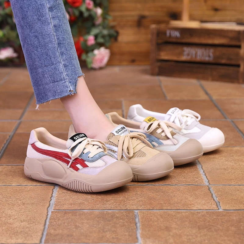 爆款厚底运动鞋女秋季新款超火透气德训鞋百搭休闲阿甘老爹鞋