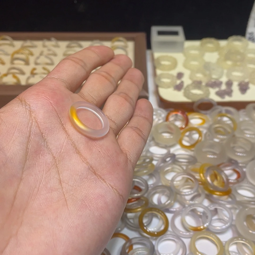 玛瑙/玉髓未镶嵌戒指34号港14