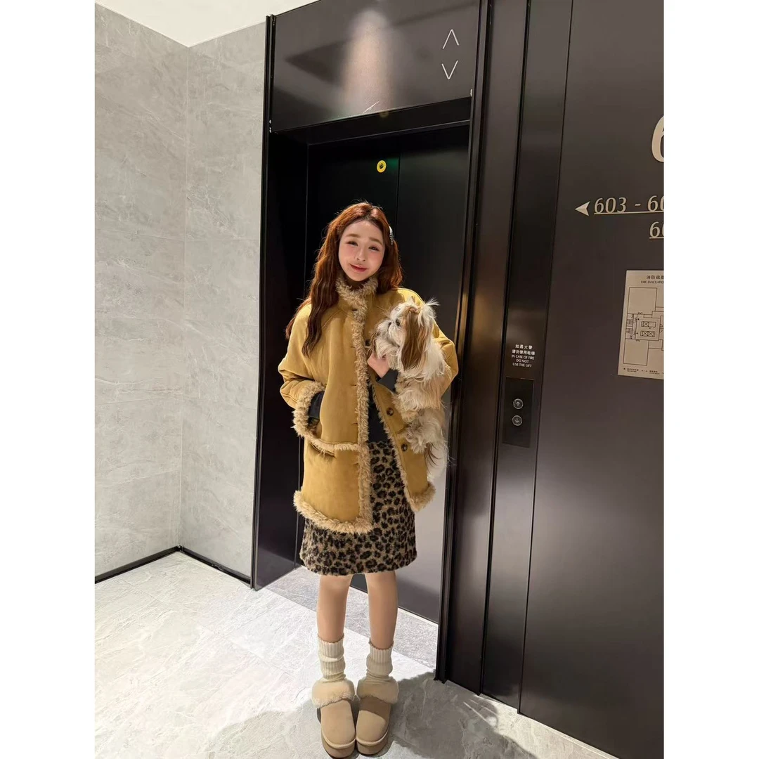 【YFONI】东大门洋气~皮毛一体外套