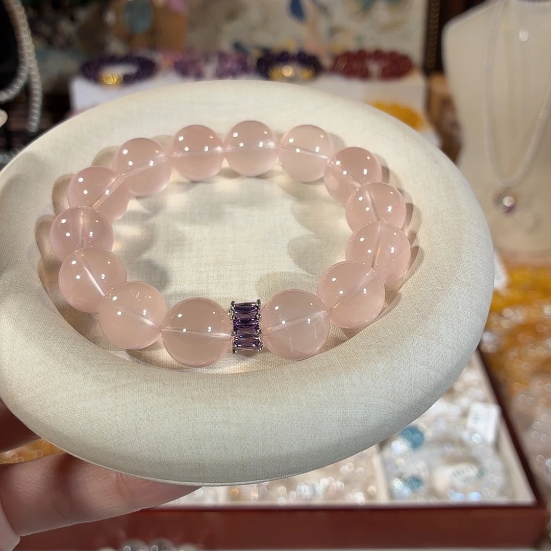 手链未镶嵌芙蓉石马粉冰橘粉设计款14+