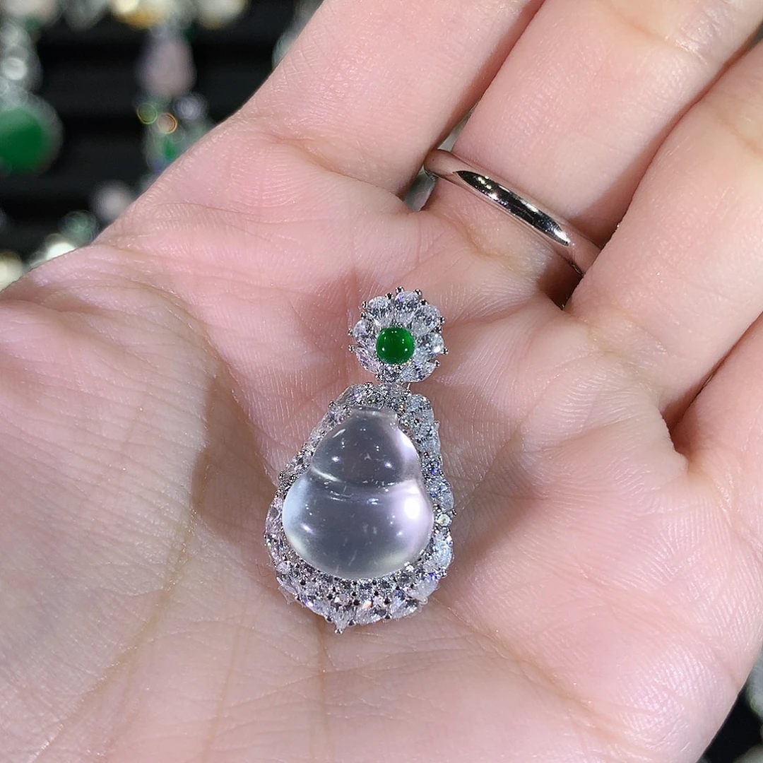 石英质玉银S925镶嵌颈饰