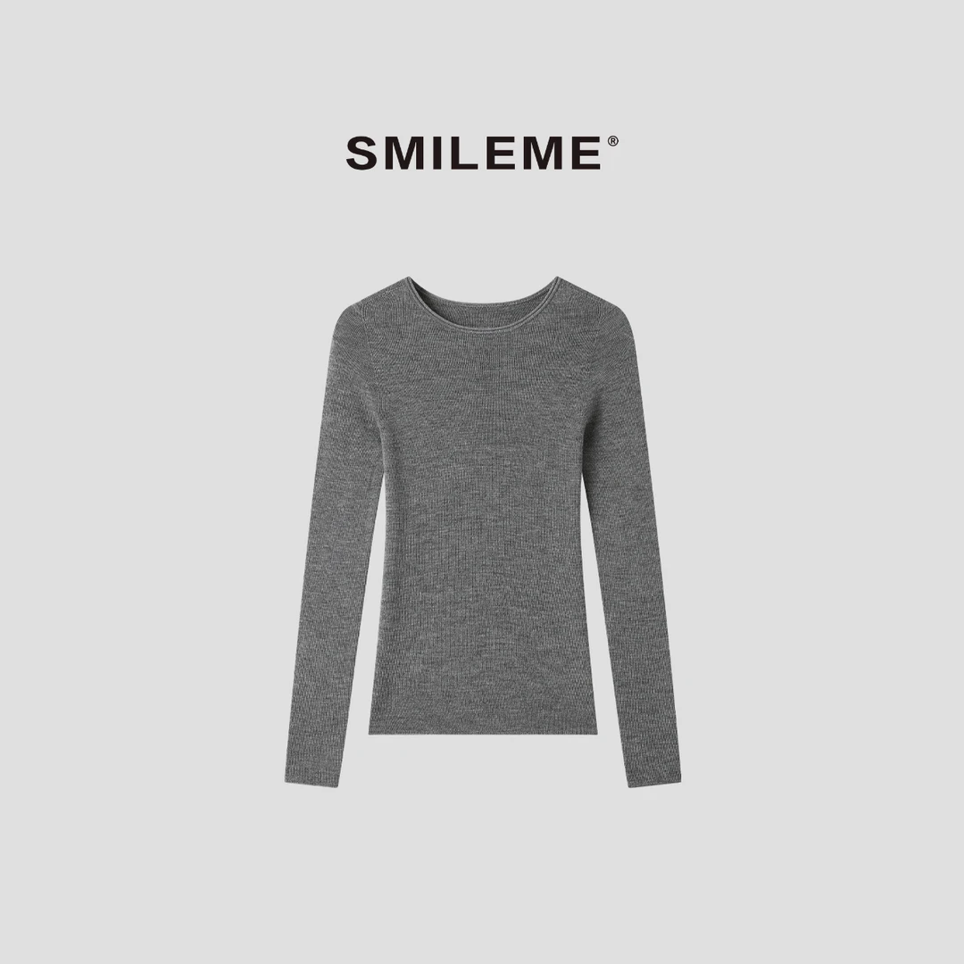 4-SMILEME【扬子谧境】扬子精纺全羊毛无缝一体圆领针织衫R5376044