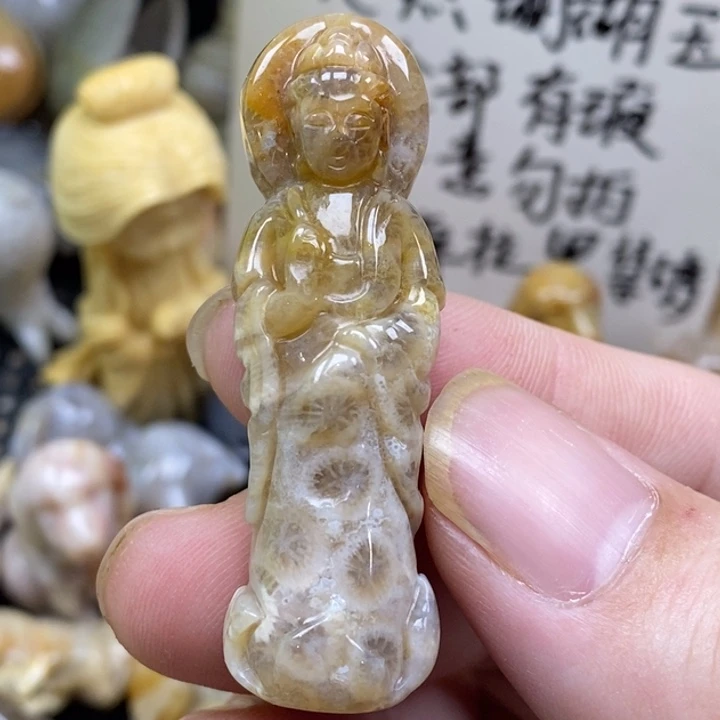 硅化珊瑚（珊瑚玉）未镶嵌颈饰